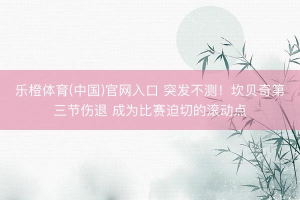 乐橙体育(中国)官网入口 突发不测！坎贝奇第三节伤退 成为比赛迫切的滚动点