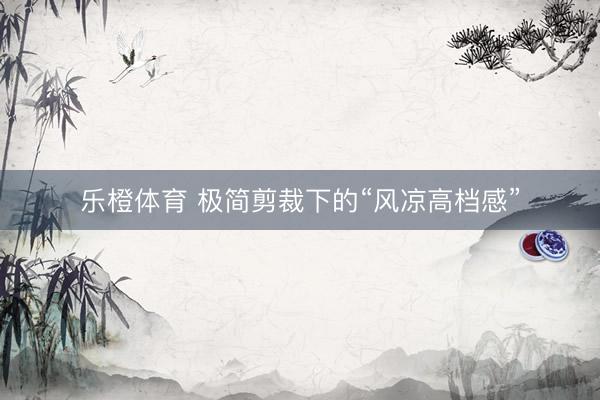 乐橙体育 极简剪裁下的“风凉高档感”