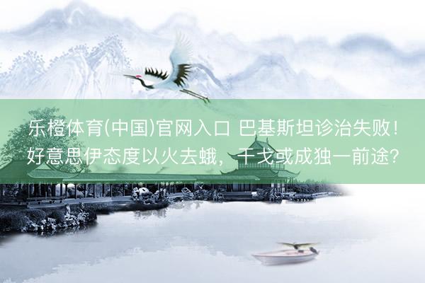 乐橙体育(中国)官网入口 巴基斯坦诊治失败！好意思伊态度以火去蛾，干戈或成独一前途？