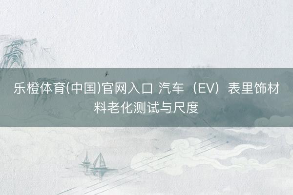乐橙体育(中国)官网入口 汽车（EV）表里饰材料老化测试与尺度