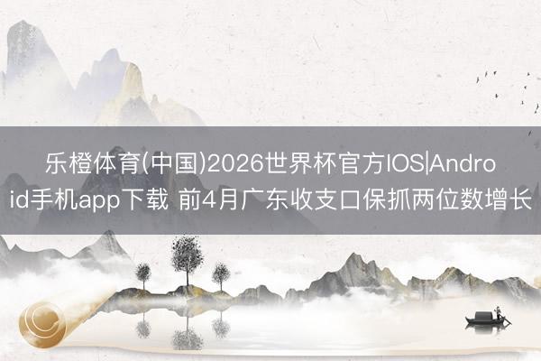 乐橙体育(中国)2026世界杯官方IOS|Android手机app下载 前4月广东收支口保抓两位数增长