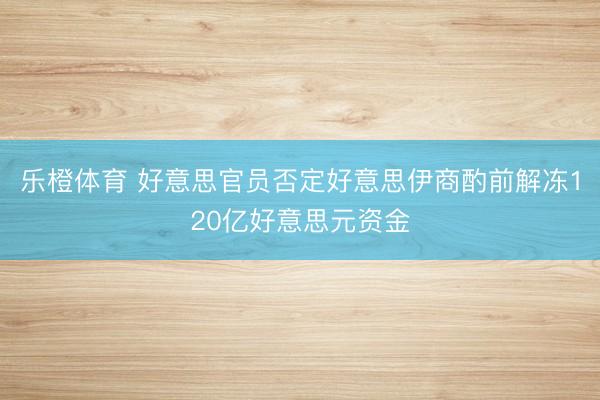 乐橙体育 好意思官员否定好意思伊商酌前解冻120亿好意思元资金